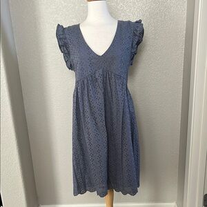 NWOT Knox Rose Blue Eyelet Dress Medium
